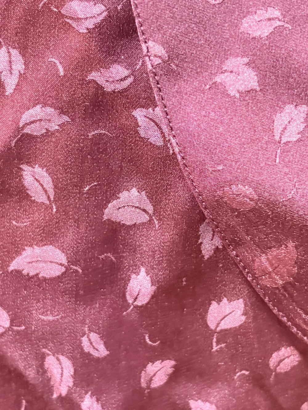 Talbots 100% Silk Peter Pan Collar Leaf Jacquard Blouse Size 4 - Picture 4 of 5